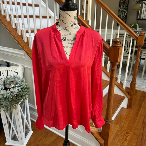 New! Kasia Blood Red‎ Button Top Blouse - Picture 1 of 7